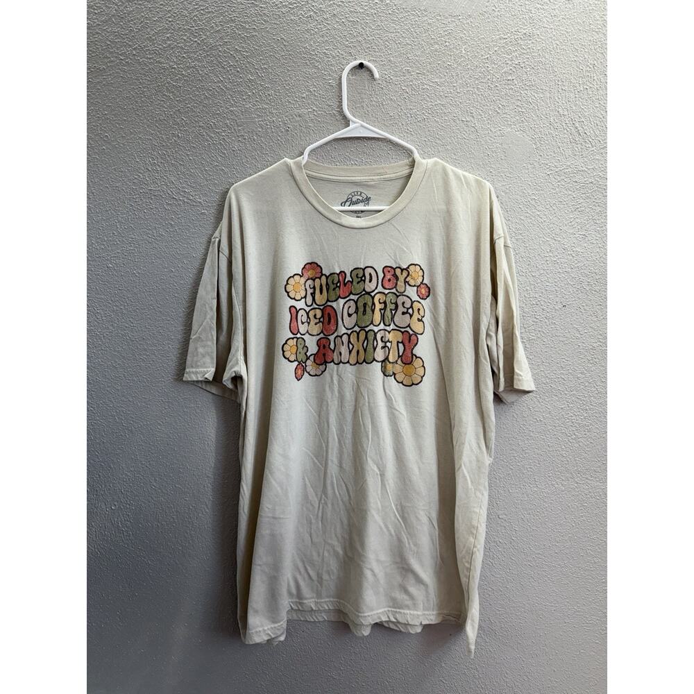 Live Outside The Limits Womens T-Shirt Size 2XL Coffee & Anxiety Short Sleeve